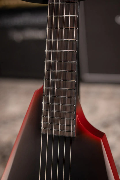 ESP LTD Black Metal Arrow Electric Guitar - Black Red Burst Satin
