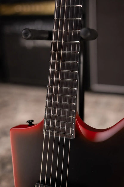 ESP LTD Black Metal EXL Electric Guitar - Black Red Burst Satin