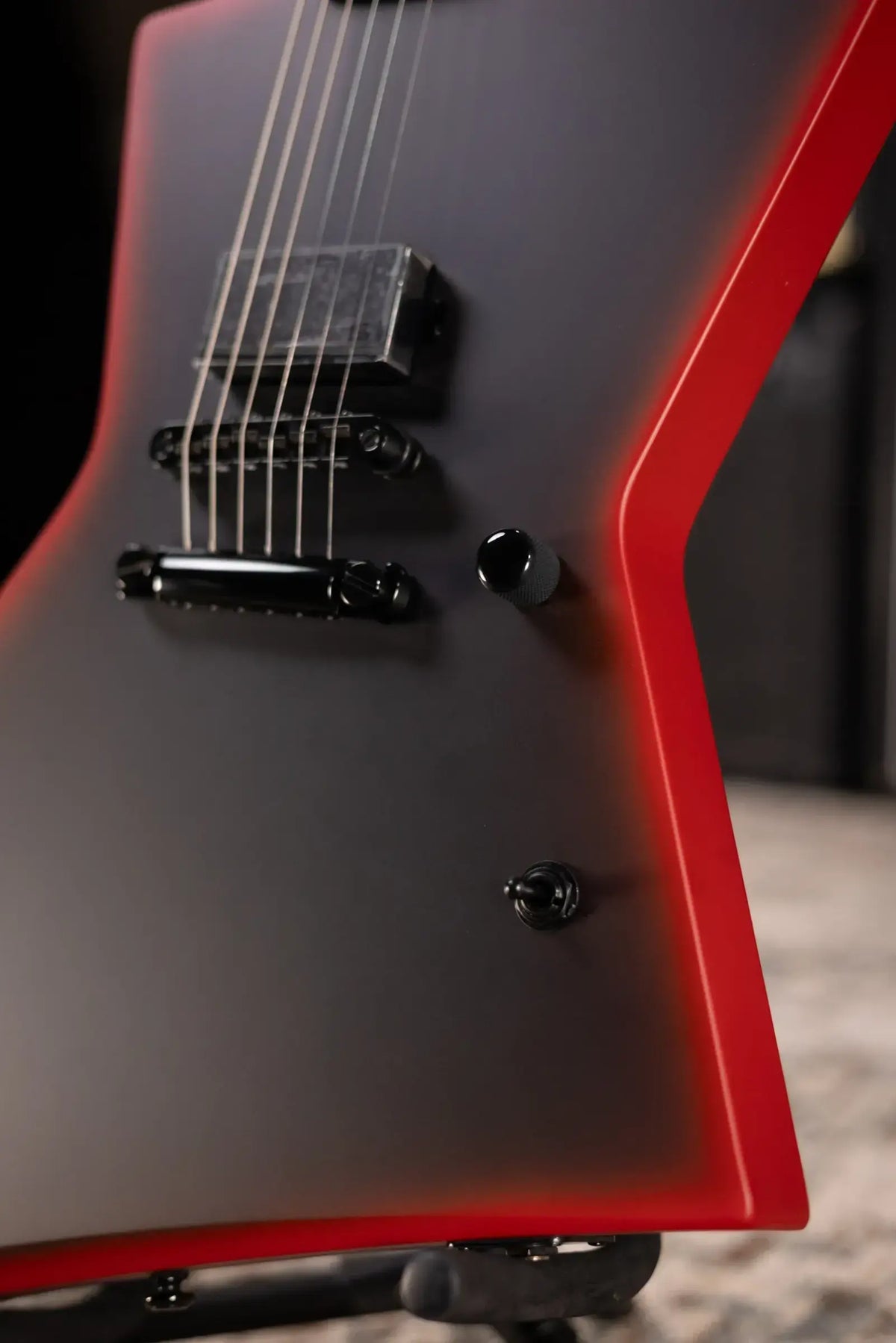 ESP LTD Black Metal EXL Electric Guitar - Black Red Burst Satin