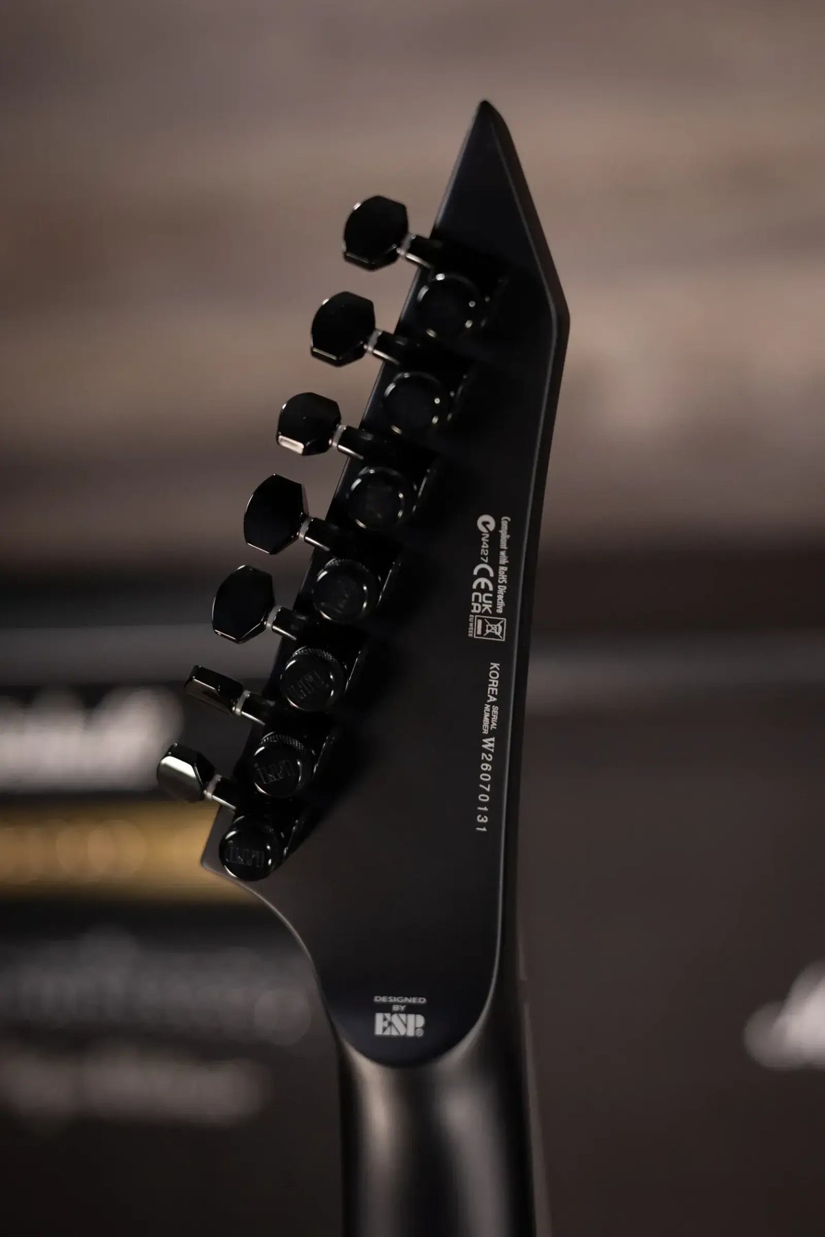 ESP LTD EXL-7 Baritone 7-String Black Metal Electric Guitar - Black Red Burst Satin