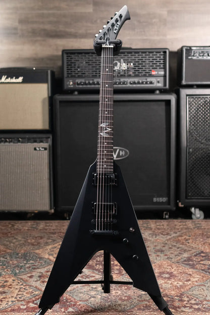 ESP LTD James Hetfield Signature Vulture Electric Guitar - Satin Black with Hardshell Case