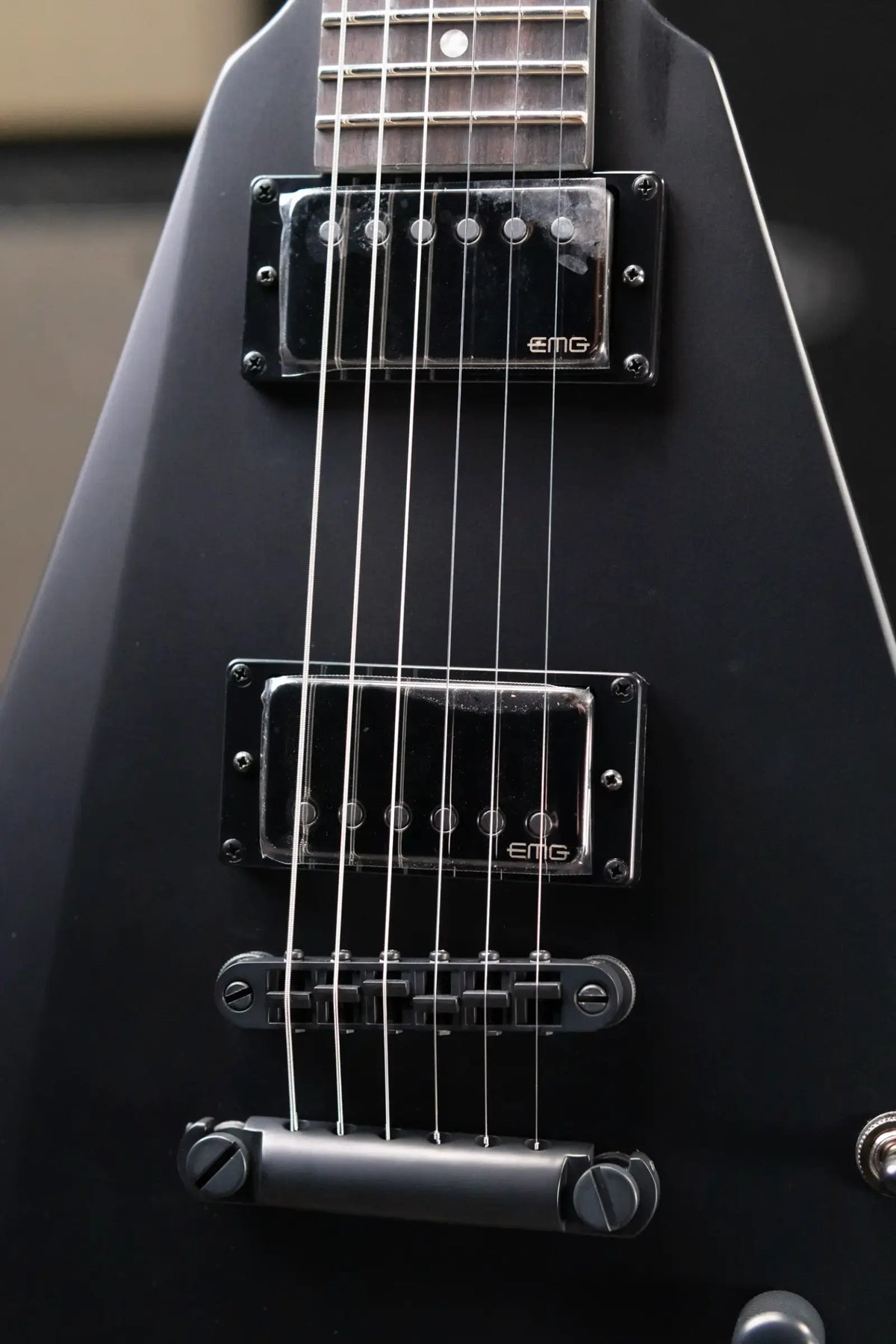 ESP LTD James Hetfield Signature Vulture Electric Guitar - Satin Black with Hardshell Case