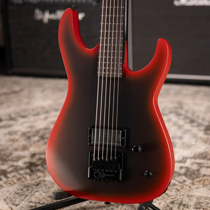 ESP LTD M-6 Evertune 30" Black Metal Electric Guitar - Black Red Burst Satin