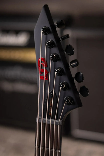 ESP LTD M-6 Evertune 30" Black Metal Electric Guitar - Black Red Burst Satin
