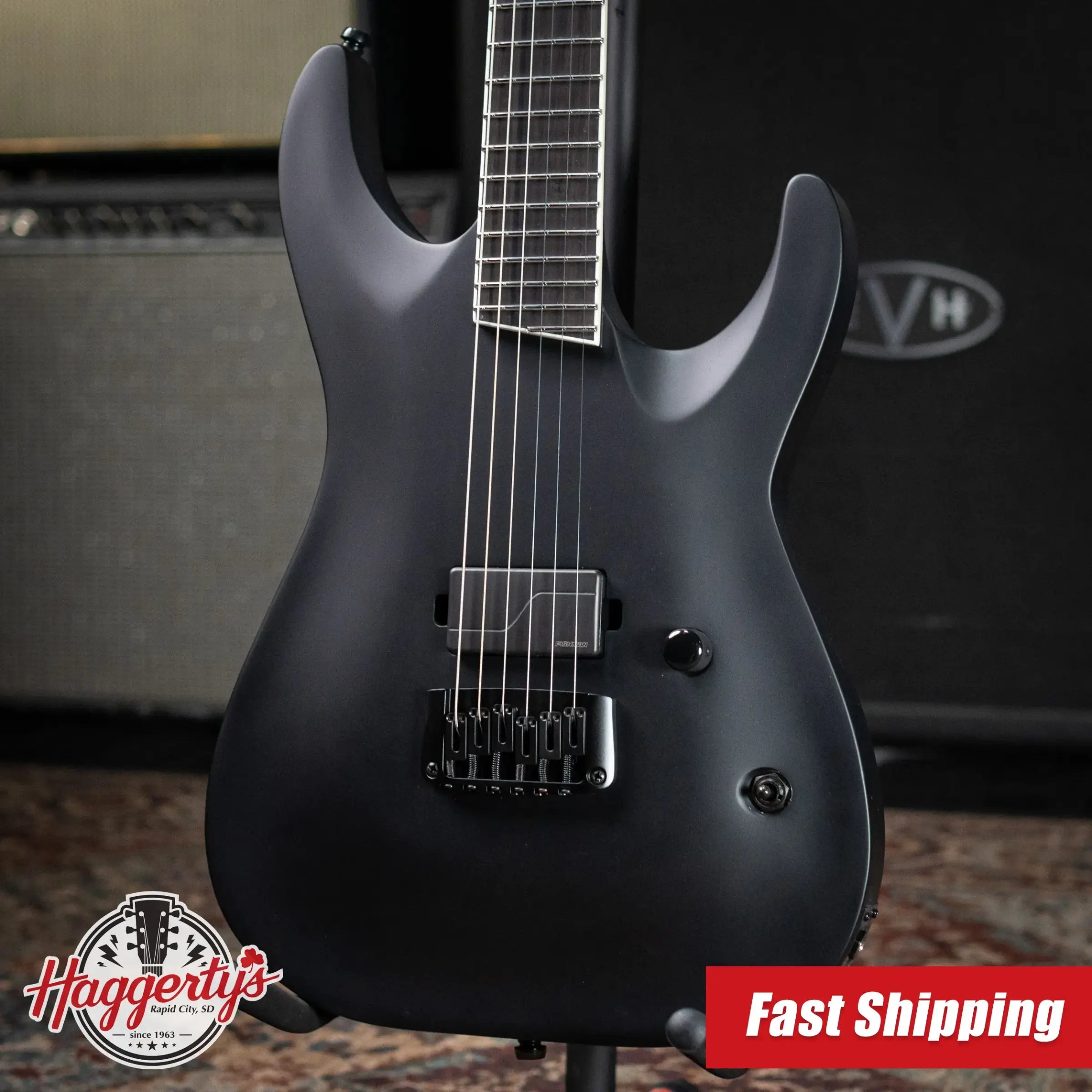 ESP LTD Mick Thomson MT-1 Electric Guitar - Black Satin with Hardshell Case