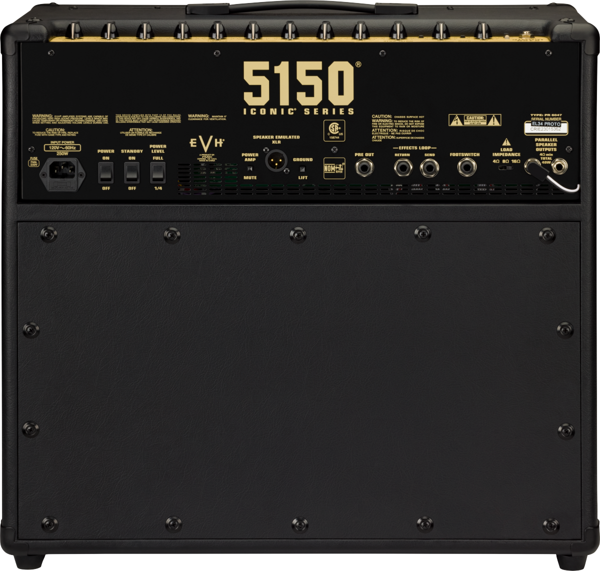 EVH 5150 Iconic Series EL34 40-watt 1x12-inch Tube Combo Amp - Black/Gold