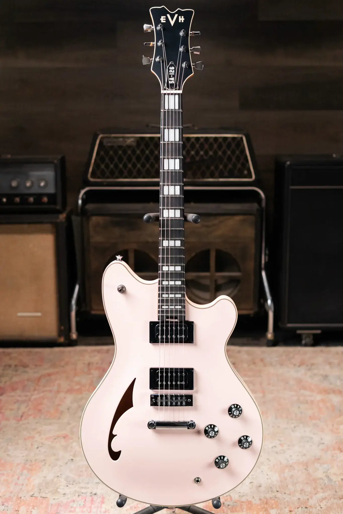 EVH Limited Edition SA-126 Special Semi-Hollow Electric Guitar - Satin Shell Pink with Ivory Case