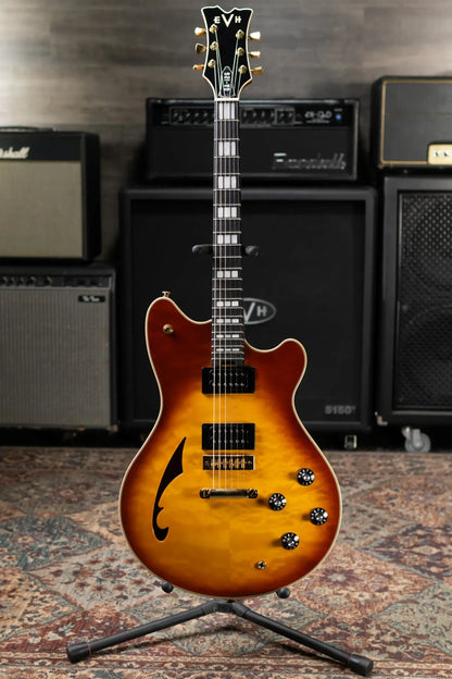 EVH SA-126 Special QM Semi-Hollow Electric Guitar - Tobacco Sunburst with Hardshell Case - Used