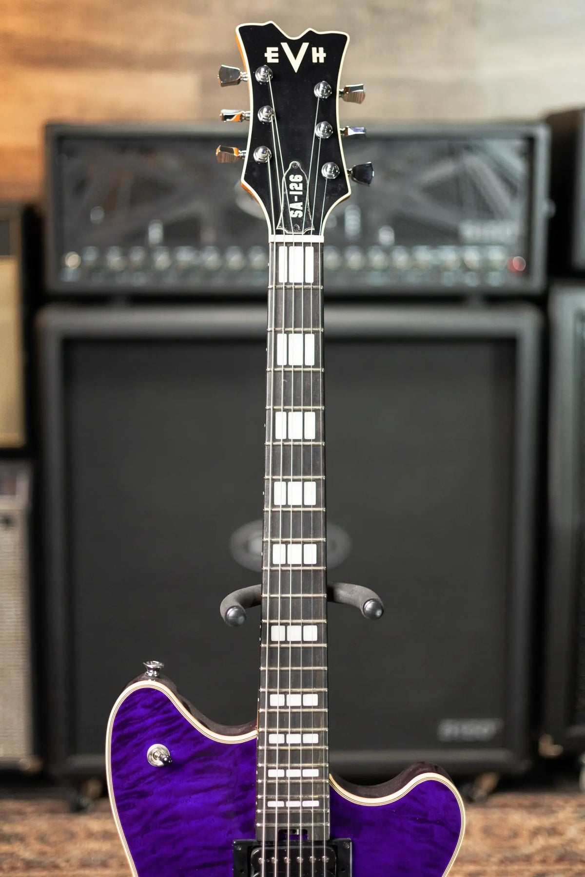 EVH SA-126 Special Quilted Maple Semi-Hollow Electric Guitar - Transparent Purple with Hardshell Case - Demo Model