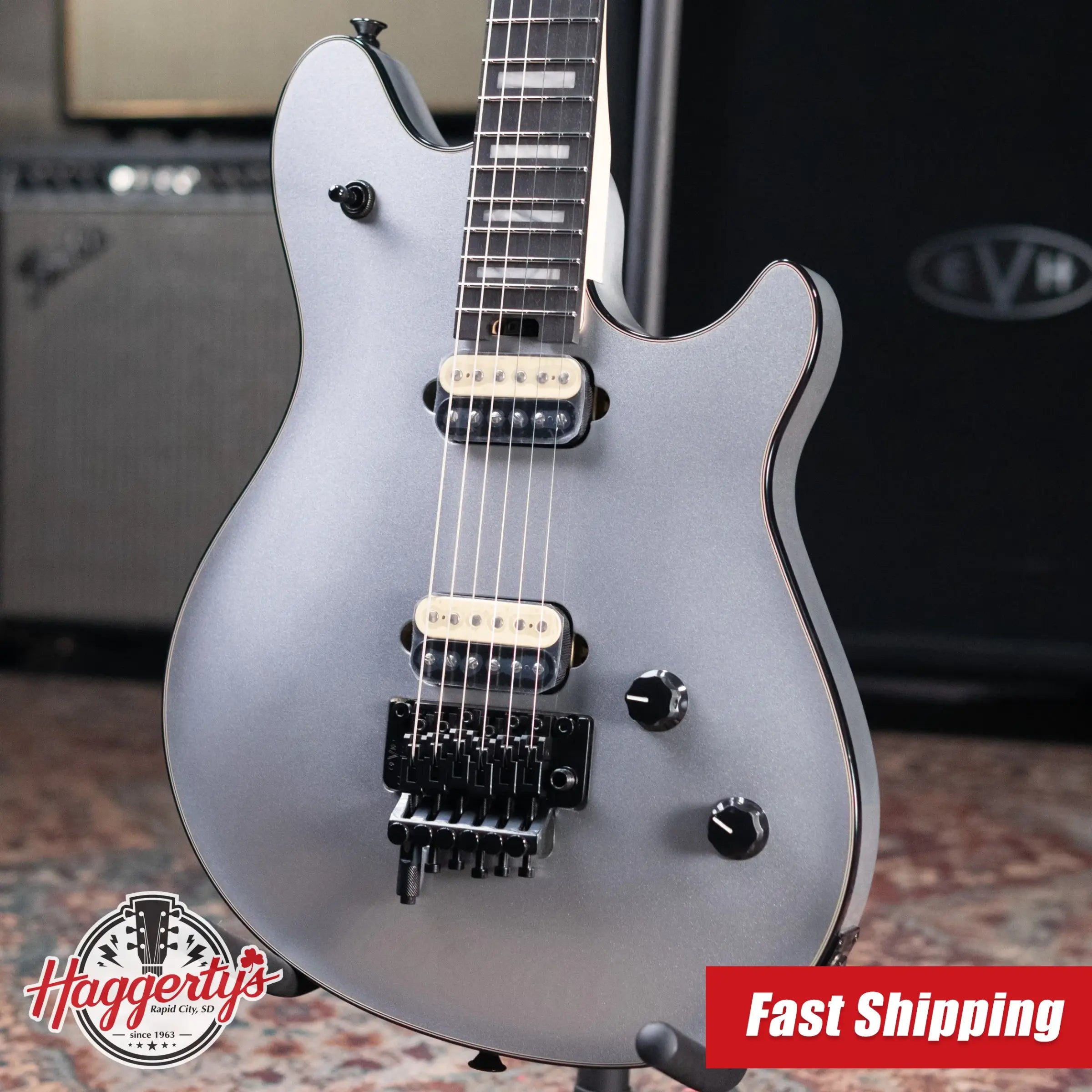 EVH Wolfgang USA Electric Guitar - Silver with Hardshell Case