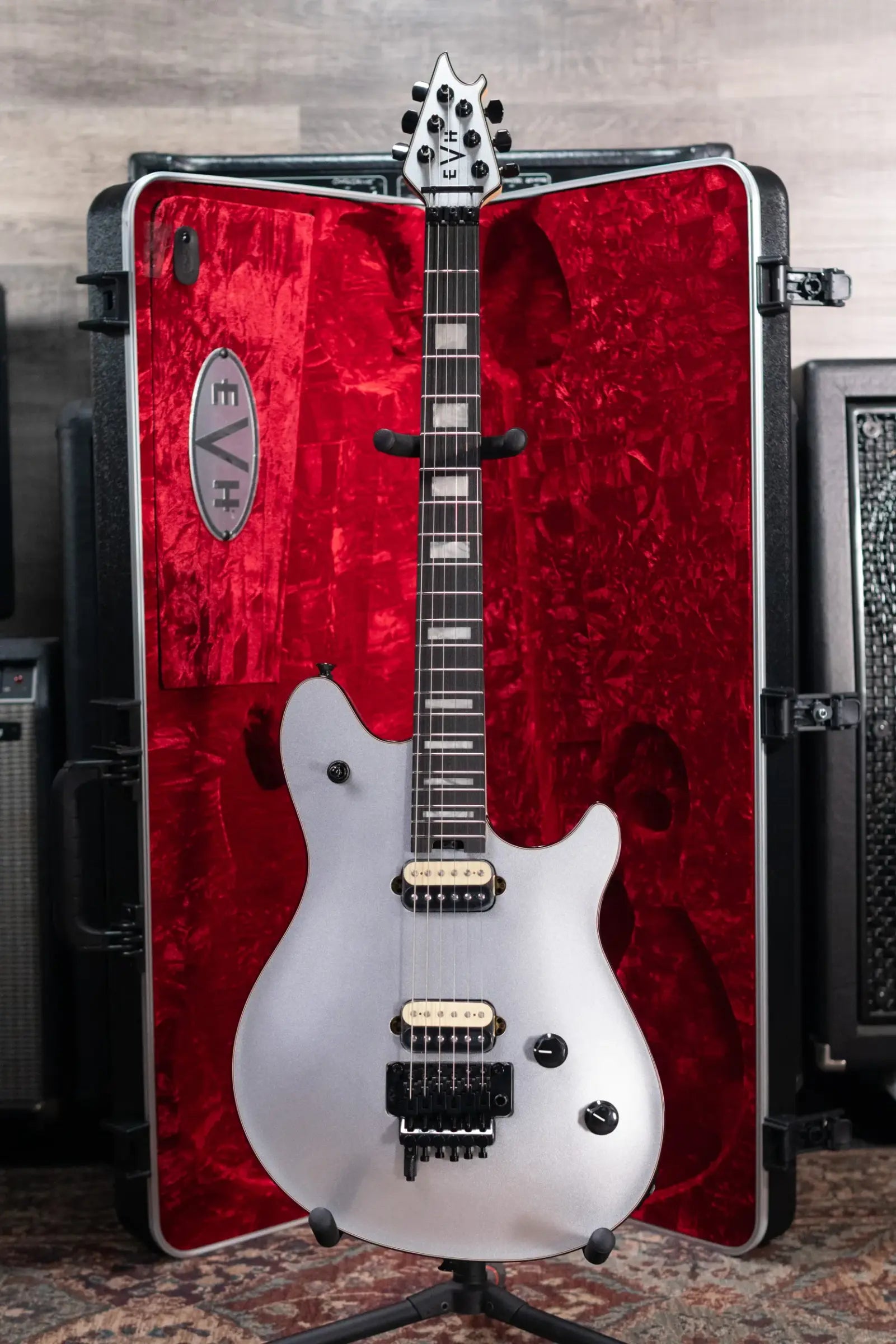 EVH Wolfgang USA Electric Guitar - Silver with Hardshell Case