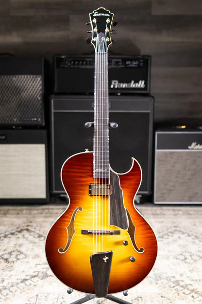 Eastman AR480CE-SB John Pisano Signature Archtop Hollowbody Electric Guitar - Sunburst with Hardshell Case