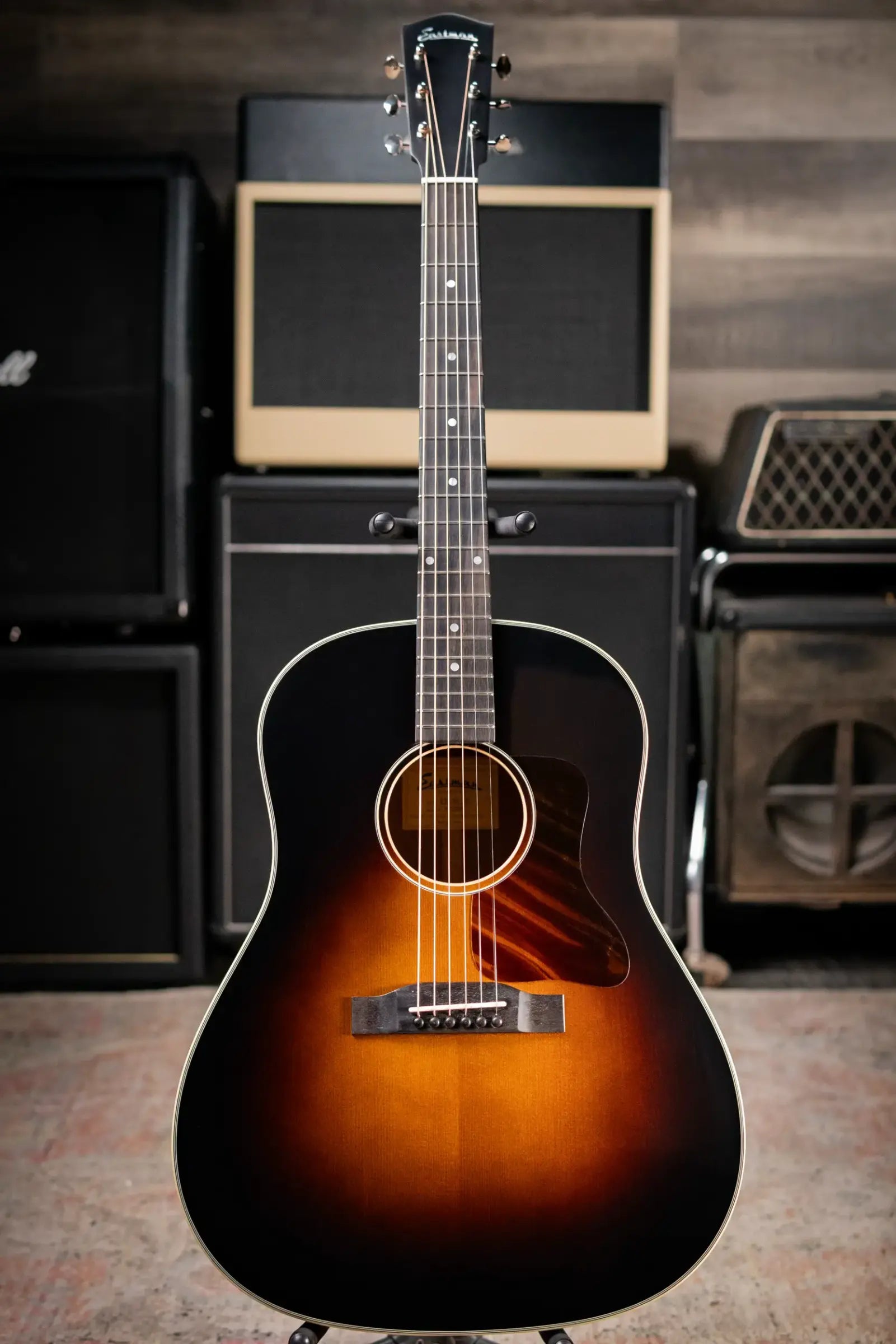 Eastman E10SS-TC Thermo-Cured Dreadnought Acoustic Guitar - Sunburst with Hardshell Case