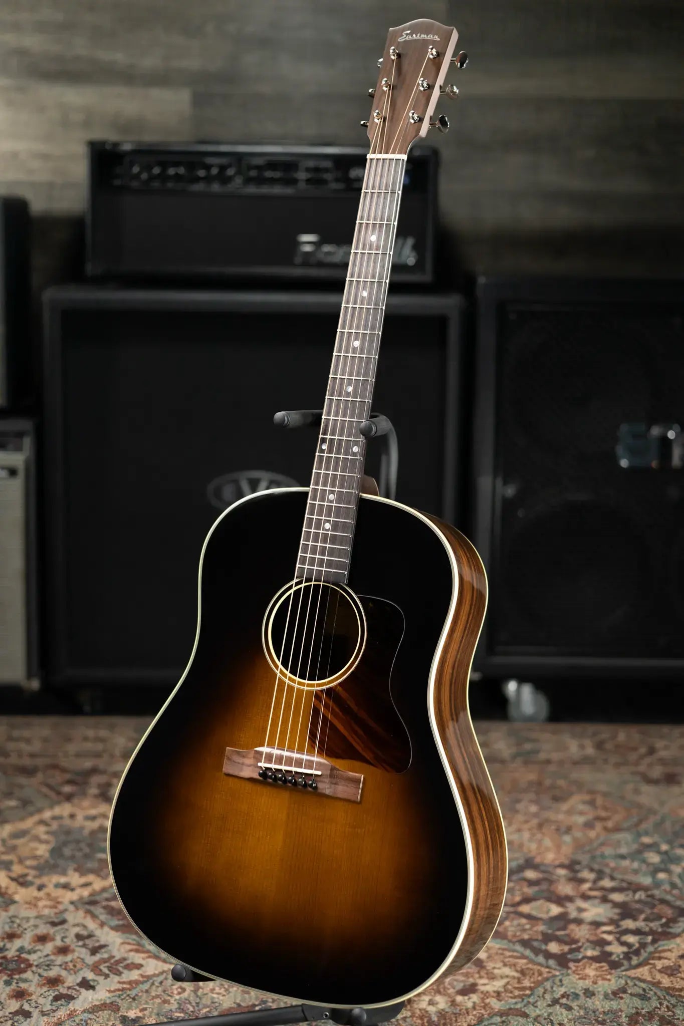 Eastman E20SS-TC Thermo-Cured Dreadnought Acoustic Guitar - Sunburst with Hardshell Case
