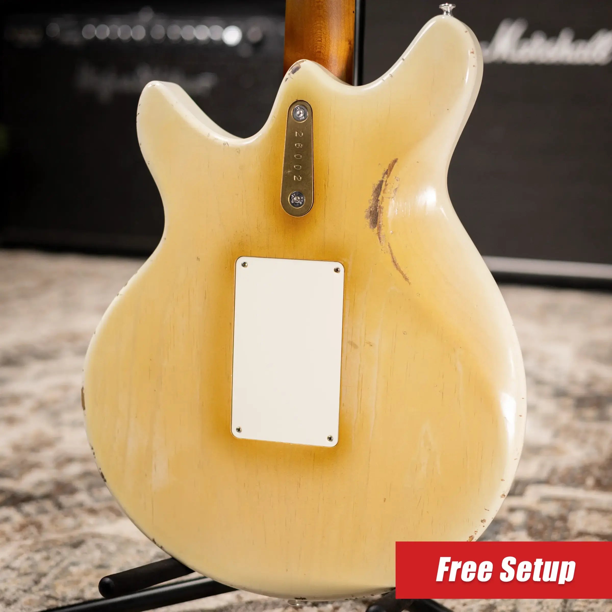 Eastman Kauffmann Series DC Vintage - Made in Holland - Heavy Relic Electric Guitar - Dirty Blonde with Padded Gig Bag