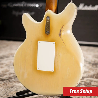 Eastman Kauffmann Series DC Vintage - Made in Holland - Heavy Relic Electric Guitar - Dirty Blonde with Padded Gig Bag