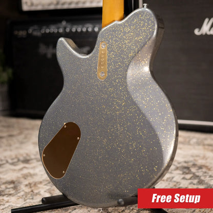 Eastman Kauffmann Series Offset Deluxe - Made in Holland - Light Relic Electric Guitar - Charcoal Sparkle with Structured Gig Bag
