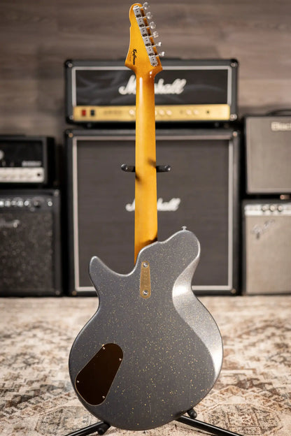 Eastman Kauffmann Series Offset Deluxe - Made in Holland - Light Relic Electric Guitar - Charcoal Sparkle with Structured Gig Bag