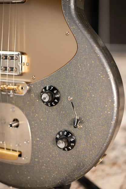 Eastman Kauffmann Series Offset Deluxe - Made in Holland - Light Relic Electric Guitar - Charcoal Sparkle with Structured Gig Bag