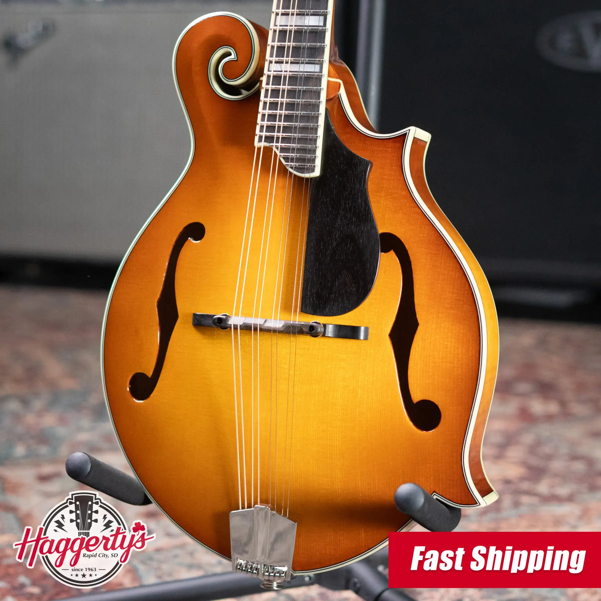 Eastman MD615-GB F-Style Acoustic/Electric Mandolin - Goldburst with Hardshell Case