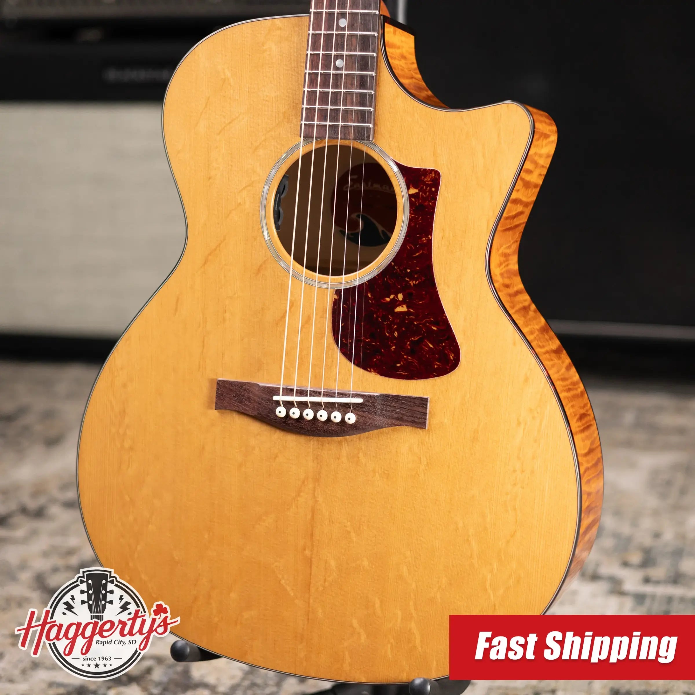 Eastman PCH3-GACE Grand Auditorium Acoustic/Electric Guitar - Amberburst with Gig Bag