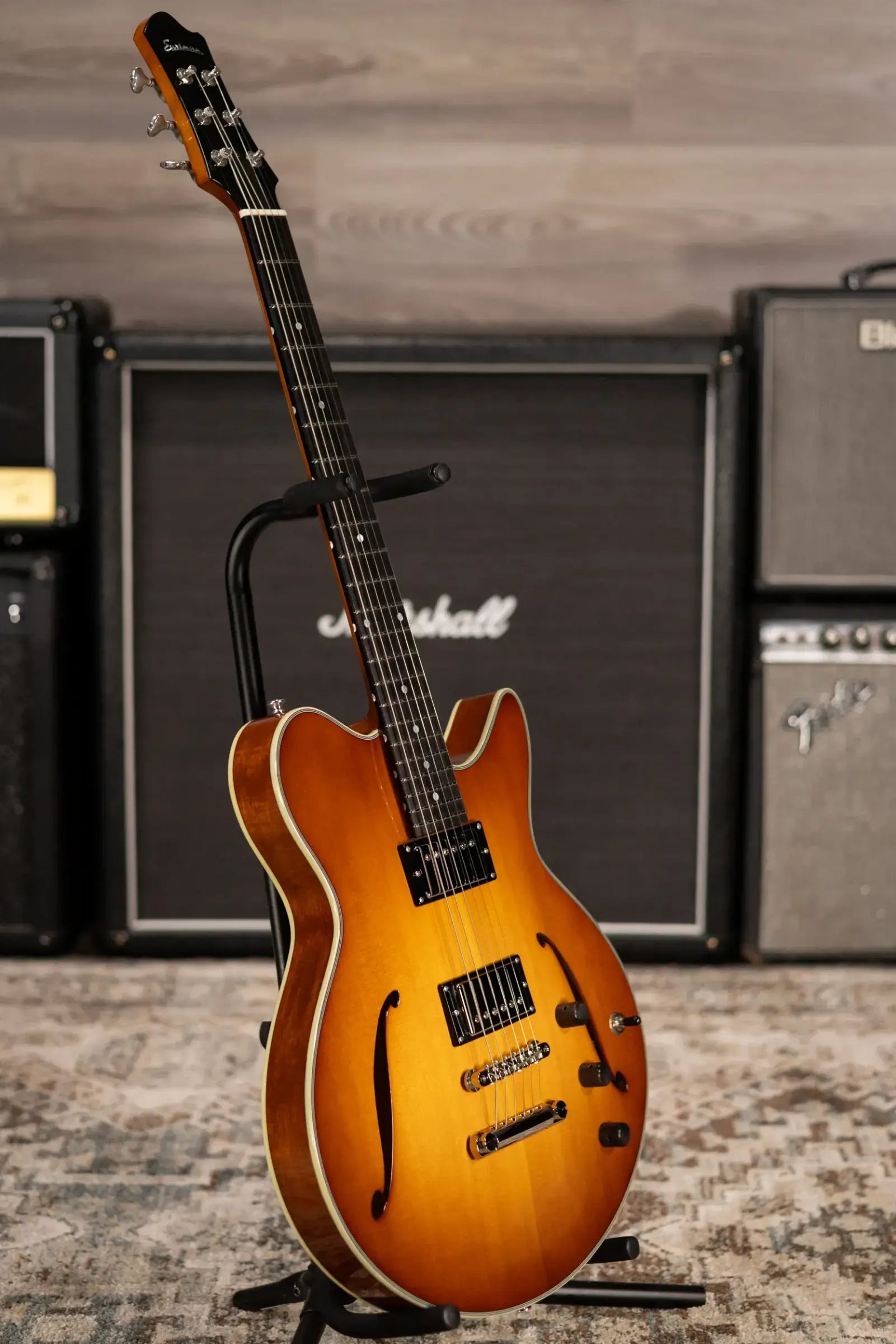 Eastman Romeo Semi-Hollow Electric Guitar - Goldburst with Hardshell Case