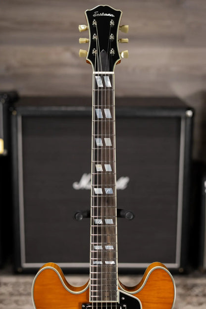 Eastman T486-GB 16" Thinline Electric Guitar - Goldburst with Hardshell Case