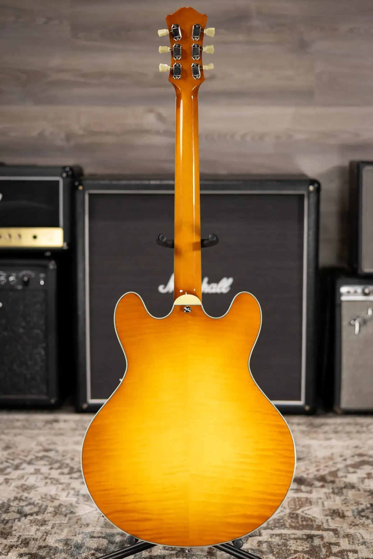 Eastman T486-GB 16" Thinline Electric Guitar - Goldburst with Hardshell Case