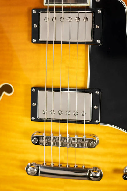 Eastman T486-GB 16" Thinline Electric Guitar - Goldburst with Hardshell Case