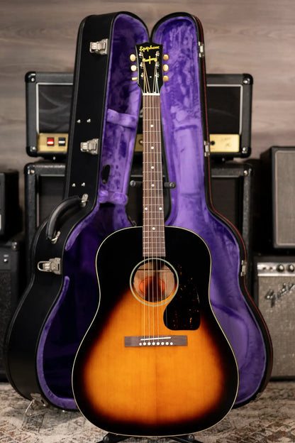 Epiphone 1942 Banner J-45 Reissue Acoustic-Electric Guitar - Vintage Sunburst with Hardshell Case