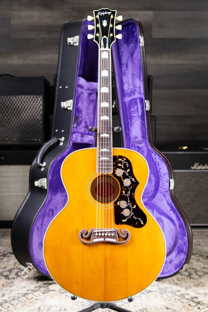 Epiphone 1957 SJ-200 Reissue Acoustic/Electric Guitar - Antique Natural with Hardshell Case