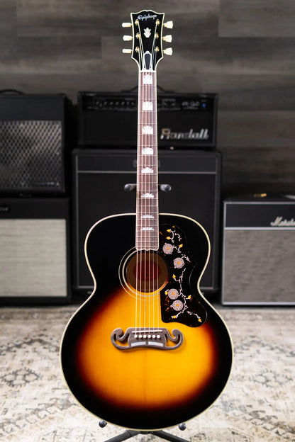 Epiphone 1957 SJ-200 Reissue Acoustic/Electric Guitar - Vintage Sunburst with Hardshell Case
