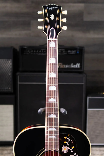 Epiphone 1957 SJ-200 Reissue Acoustic/Electric Guitar - Vintage Sunburst with Hardshell Case