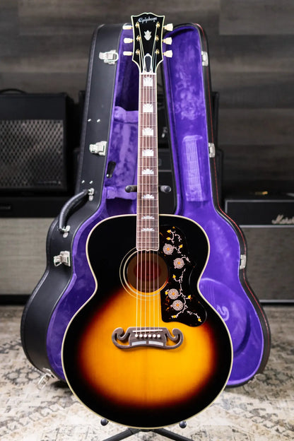 Epiphone 1957 SJ-200 Reissue Acoustic/Electric Guitar - Vintage Sunburst with Hardshell Case