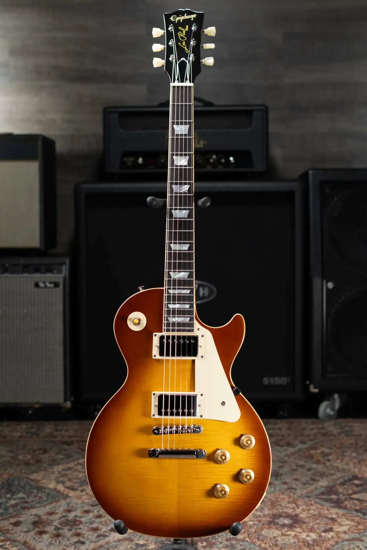 Epiphone 1959 Les Paul Standard Reissue Electric Guitar - Golden Poppy Burst with Hardshell Case