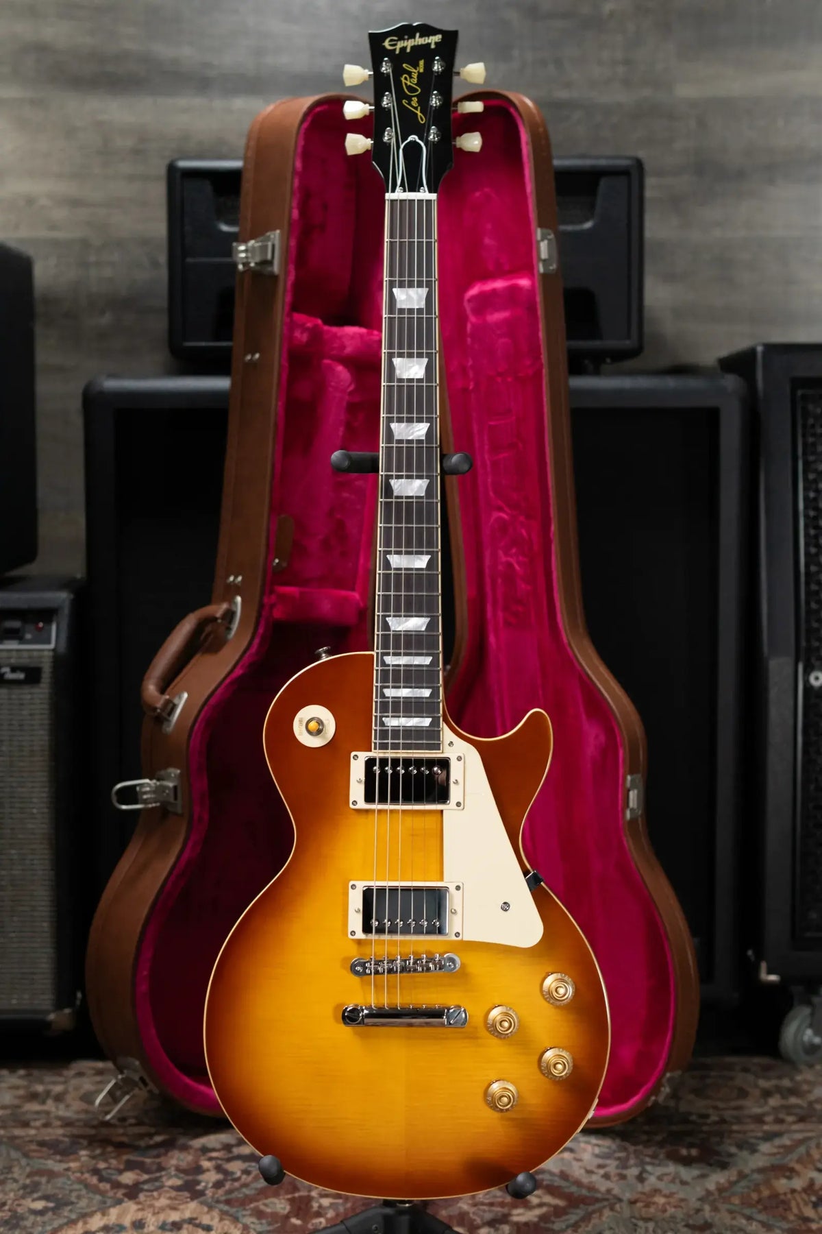 Epiphone 1959 Les Paul Standard Reissue Electric Guitar - Golden Poppy Burst with Hardshell Case