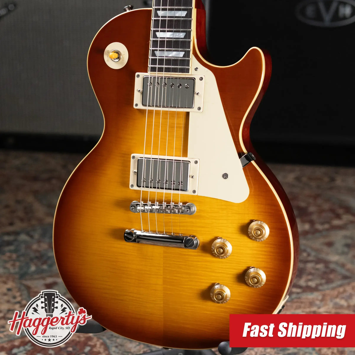Epiphone 1959 Les Paul Standard Reissue Electric Guitar - Golden Poppy Burst with Hardshell Case