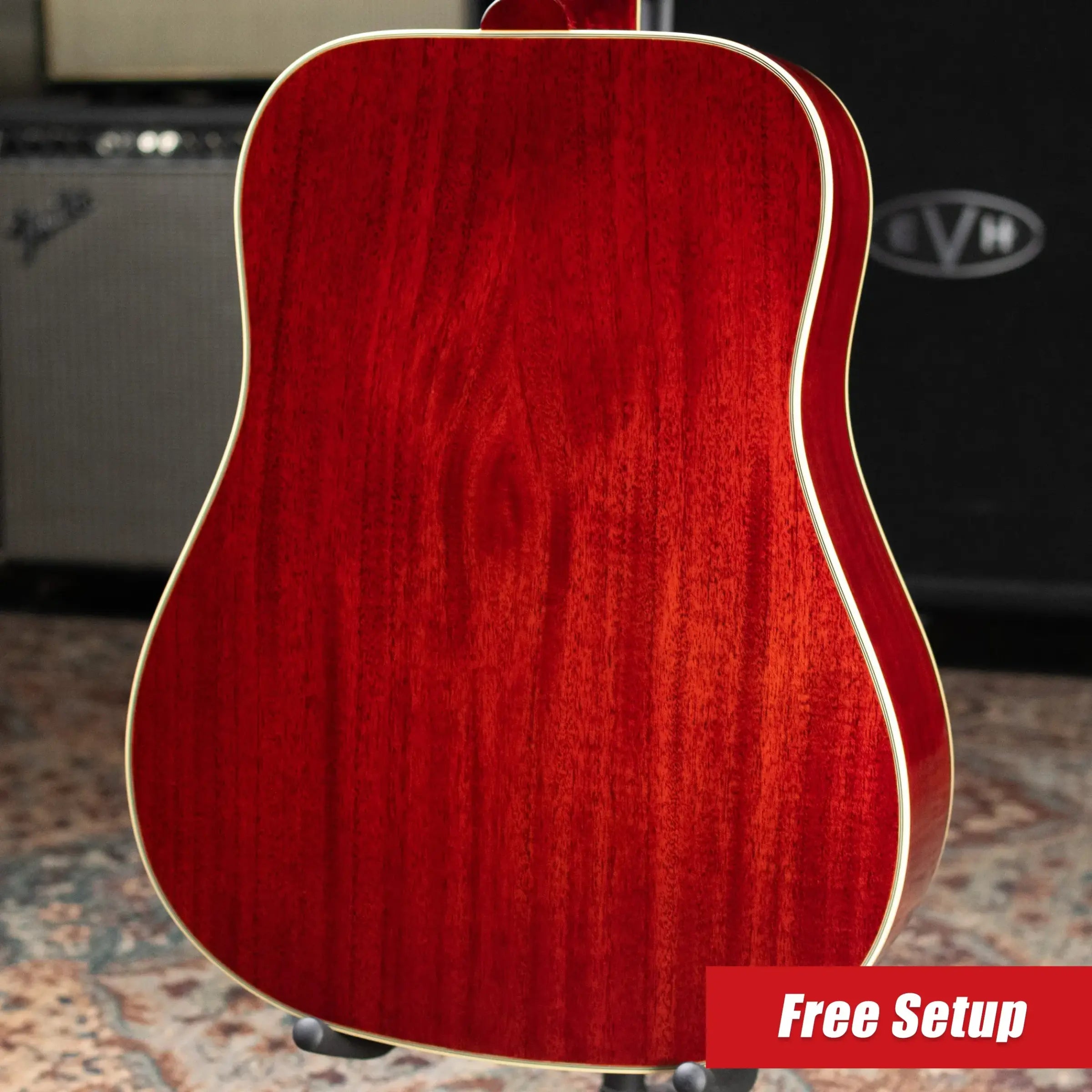 Epiphone 1960 Hummingbird Reissue Acoustic/Electric Guitar - Heritage Cherry Sunburst with Hardshell Case