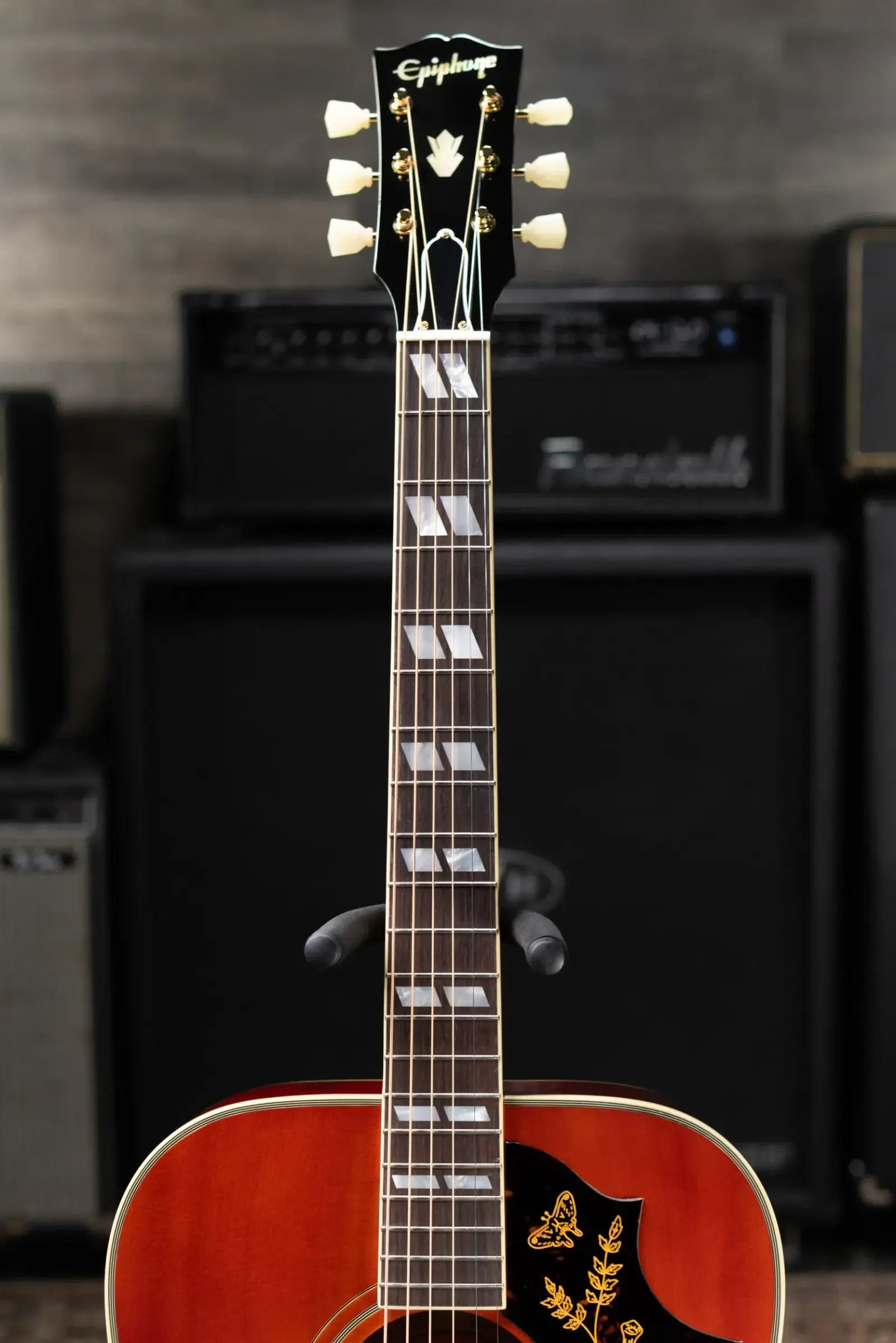 Epiphone 1960 Hummingbird Reissue Acoustic/Electric Guitar - Heritage Cherry Sunburst with Hardshell Case