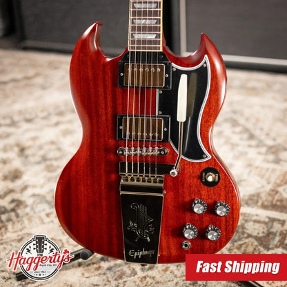 Epiphone 1964 SG Standard with Maestro Vibrola Reissue Electric Guitar - Cherry Red with Hardshell Case - Demo