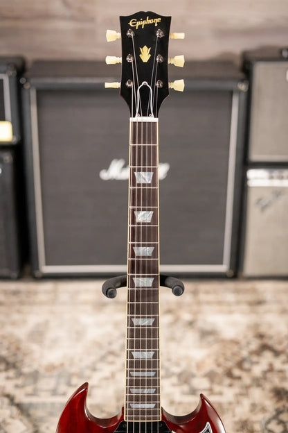 Epiphone 1964 SG Standard with Maestro Vibrola Reissue Electric Guitar - Cherry Red with Hardshell Case - Demo