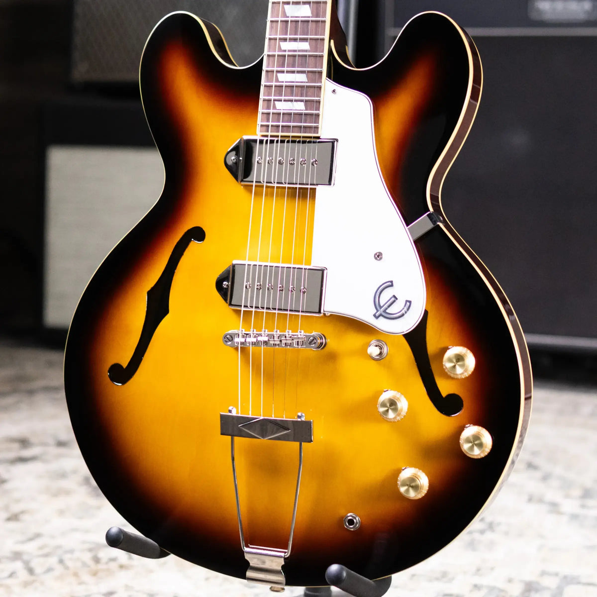 Epiphone Casino Hollow-Body Electric Guitar - Vintage Sunburst with Gig Bag