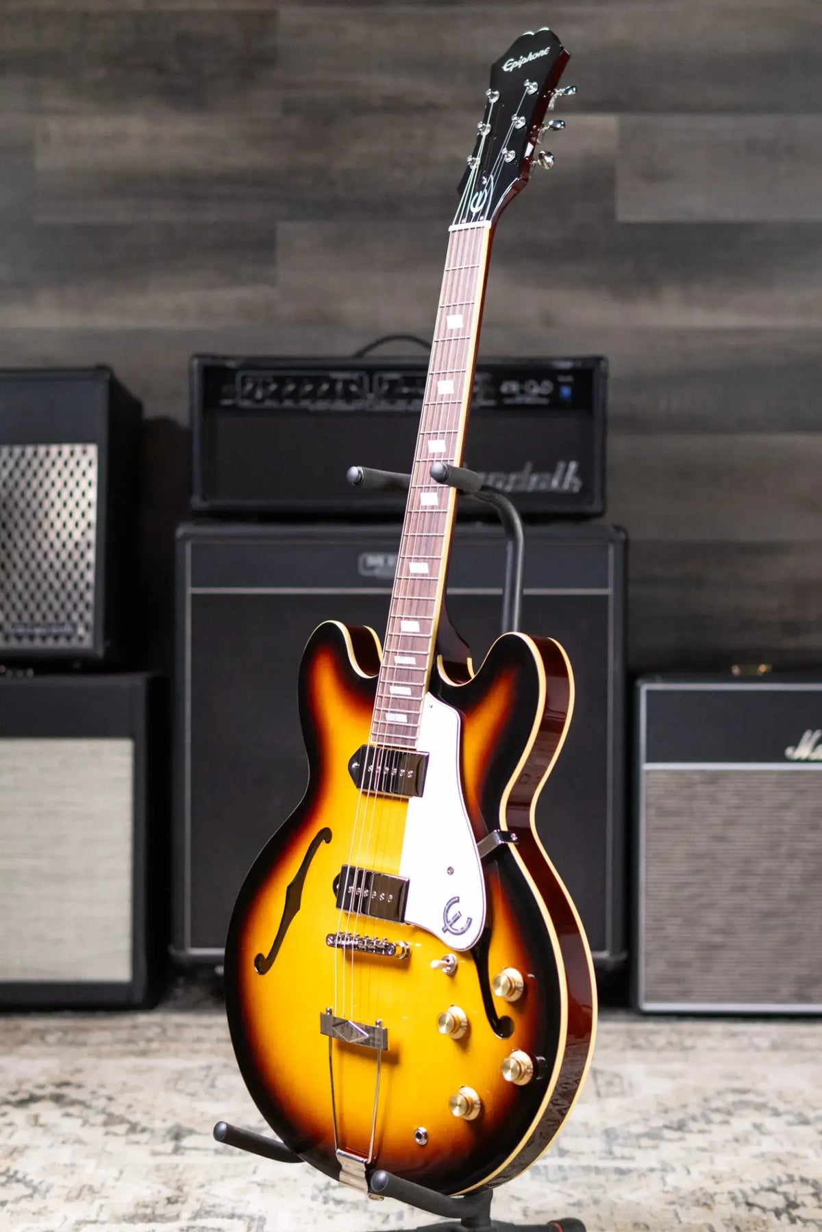 Epiphone Casino Hollow-Body Electric Guitar - Vintage Sunburst with Gig Bag