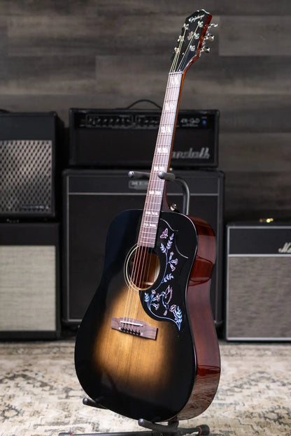 Epiphone Eric Church Signature Hummingbird Dark Studio Acoustic/Electric Guitar - Cobra Burst with Hardshell Case