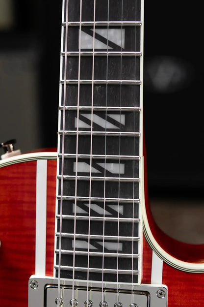 Epiphone Futura Les Paul Custom AAAA Figured Electric Guitar - Rally Red with Gig Bag