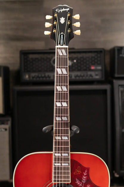 Epiphone Hummingbird Standard Acoustic/Electric Guitar - Cherry Sunburst with Gig Bag - Demo