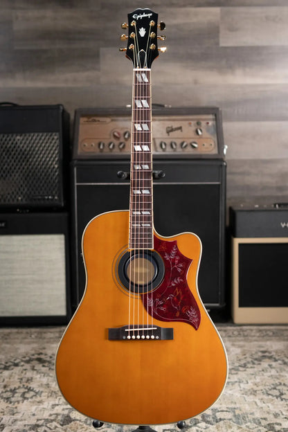 Epiphone Hummingbird Standard EC Acoustic/Electric Guitar - Natural with Gig Bag