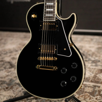 Epiphone Inspired By Gibson Les Paul Custom Electric Guitar - Ebony with Hardshell Case