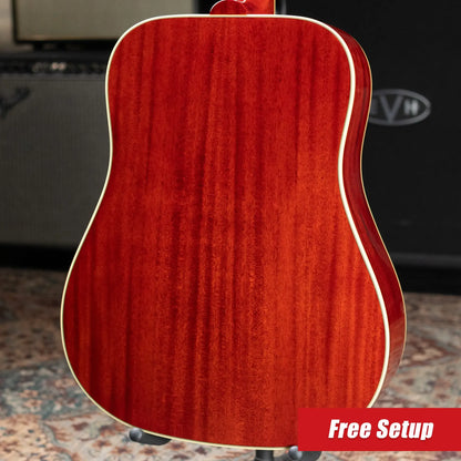 Epiphone Inspired by Gibson 1960 Hummingbird Reissue Acoustic/Electric Guitar - Heritage Cherry Sunburst with Hardshell Case