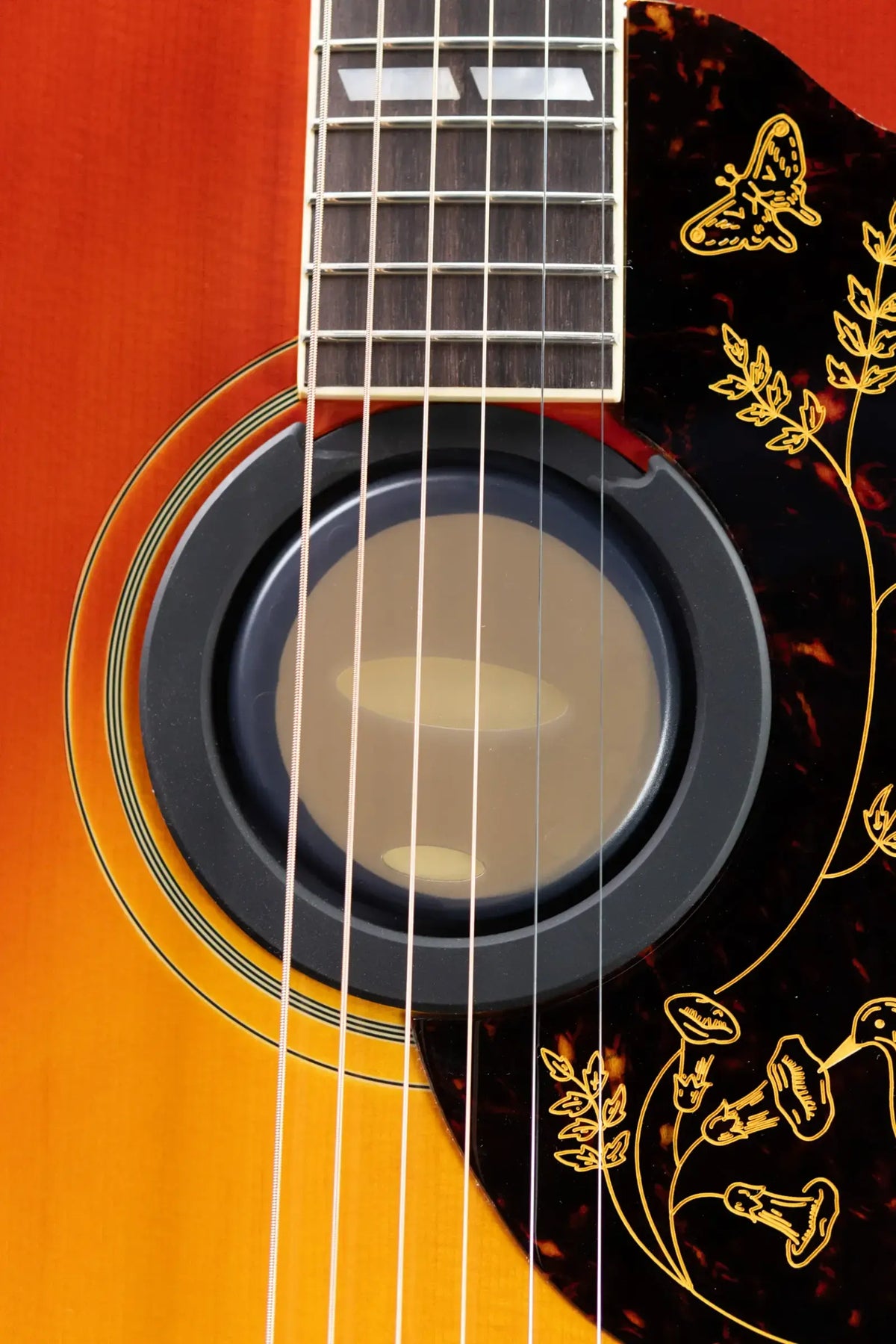 Epiphone Inspired by Gibson 1960 Hummingbird Reissue Acoustic/Electric Guitar - Heritage Cherry Sunburst with Hardshell Case